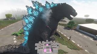 Attempting to defeat Godzilla in Teardown