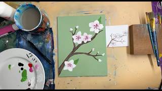 How to Paint Arkansas State Flower The Apple Blossom - Easy Acrylic Painting Tutorial for Beginners