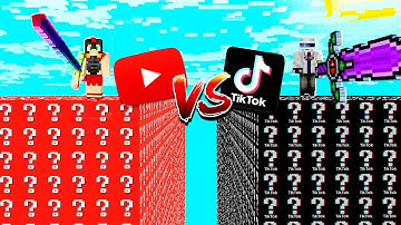 DESAFÍO DE LUCKY BLOCK de YOUTUBE vs TIKTOK 😱 CARRERA de LUCKY BLOCK en MINECRAFT