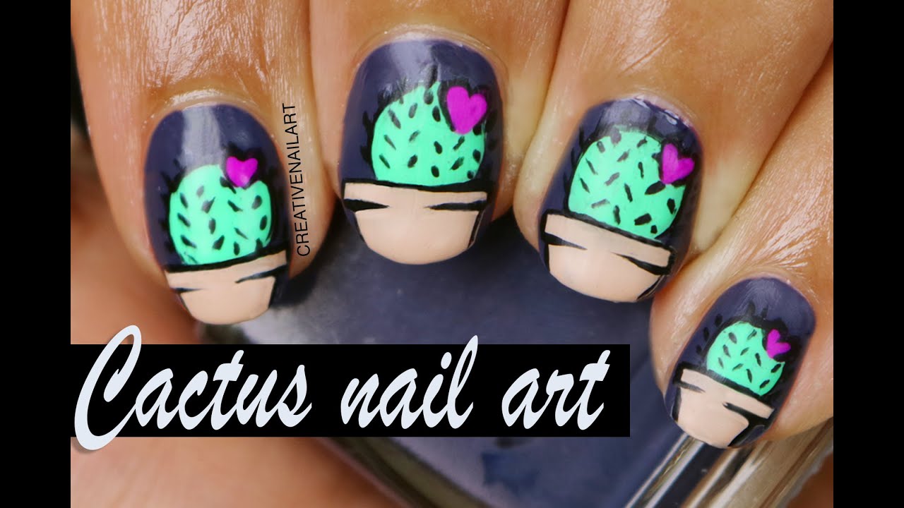 6. Cactus Flower Nail Art for Beginners - wide 7