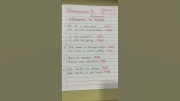 Transformation of sentences.Affirmative into negative sentences. #english #education #learnenglish