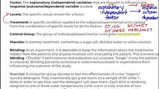 Math 119 1.3 Experimenal Terminology