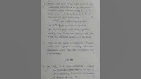 Operating system question paper || o.s paper || bca || b.sc ||mca ||b.tech || kuk ||cdlu ||mdu ||gju