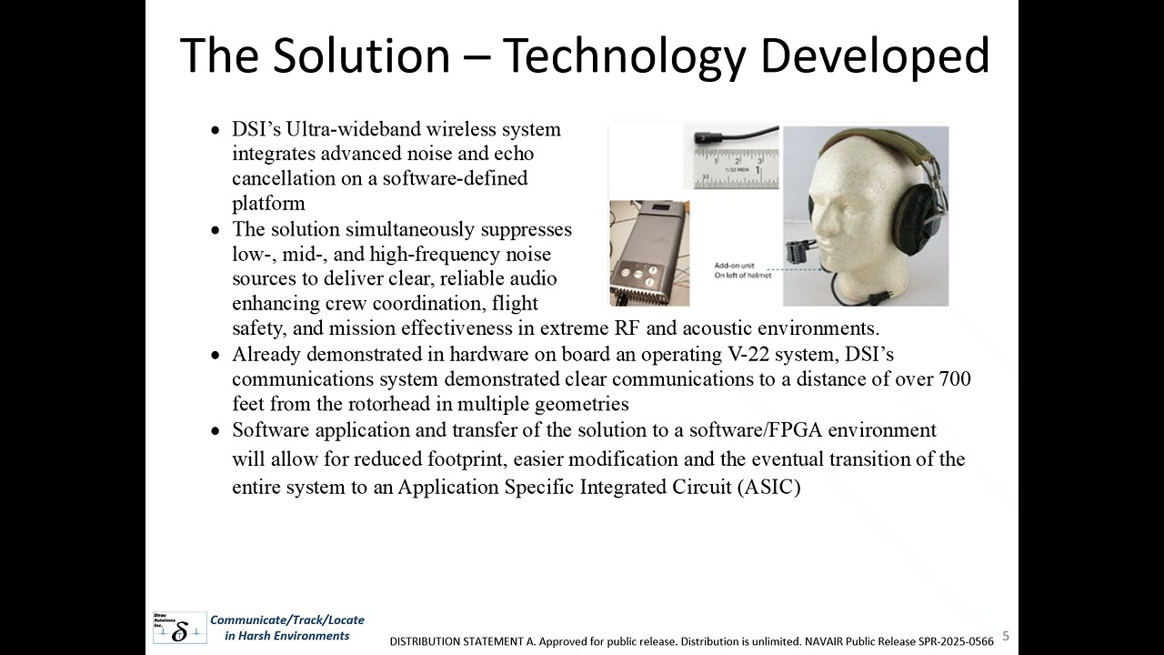 Dirac Solutions Navy STP Tech Talk on Pulse Based RF Wireless Audio System