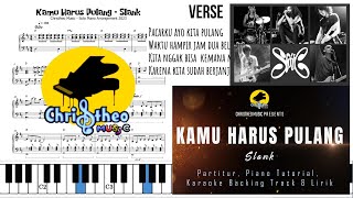 Kamu Harus Pulang Slank piano tutorial Backing track Lirik karaoke Partitur piano Christheo Music