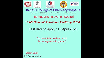 yukti national innovation challenge 2023 at campus level- introduction