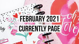 Plan With Me // February 2021 Monthly Currently Page // Big Happy Planner