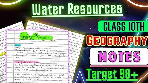 Water resources Notes Class 10 CBSE | Toppers Notes Geography Chapter 3 @Edustudy_point