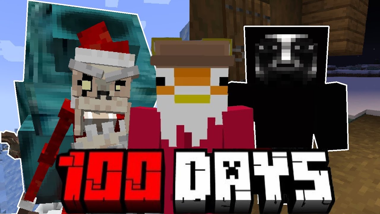 Surviving 100 Days in a Minecraft Horror Christmas World [FULL MOVIE]