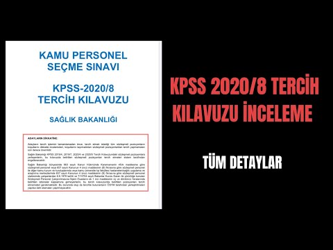 KPSS 2020/8 TERCİH