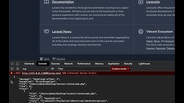 How to view error from AJAX, Javascript - Laravel