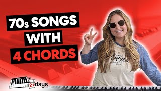 How to Play SIX 70s Songs with 4 CHORDS or Less (Beginner Piano Lesson)