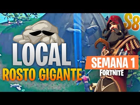 VISITE UM ROSTO GIGANTE NO DESERTO, NA SELVA E NA NEVE | Fortnite | S8 | Desafio Semana 1