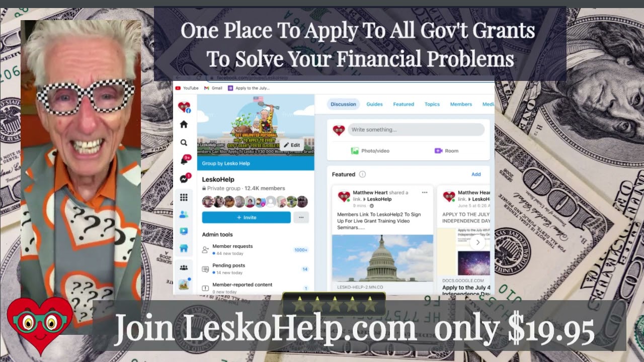 Live Gov't Grant Video Training Tuesdays At 8pm EDT.  One Source For Free Money Near You