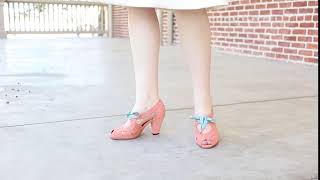 Royal Vintage "Cora" 1940s Sandals (Coral)