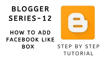 How to Add Facebook Like Box | Blogger Series # 12 |  Tamil