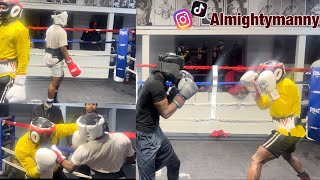 Sparring pro and 135 amateur to get ready for fight tired but pushed through 💥👊🏾#boxing #foryou