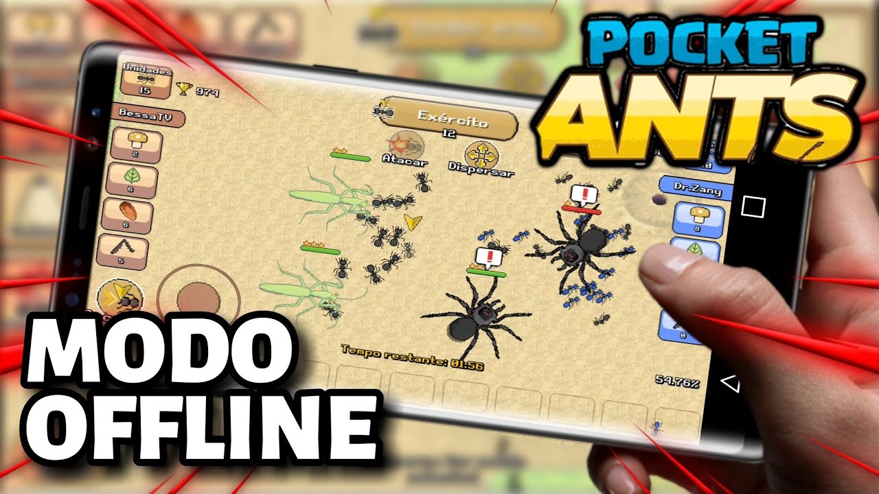 TESTANDO A BATALHA OFFLINE! Pocket Ants Mobile 021 YouTube