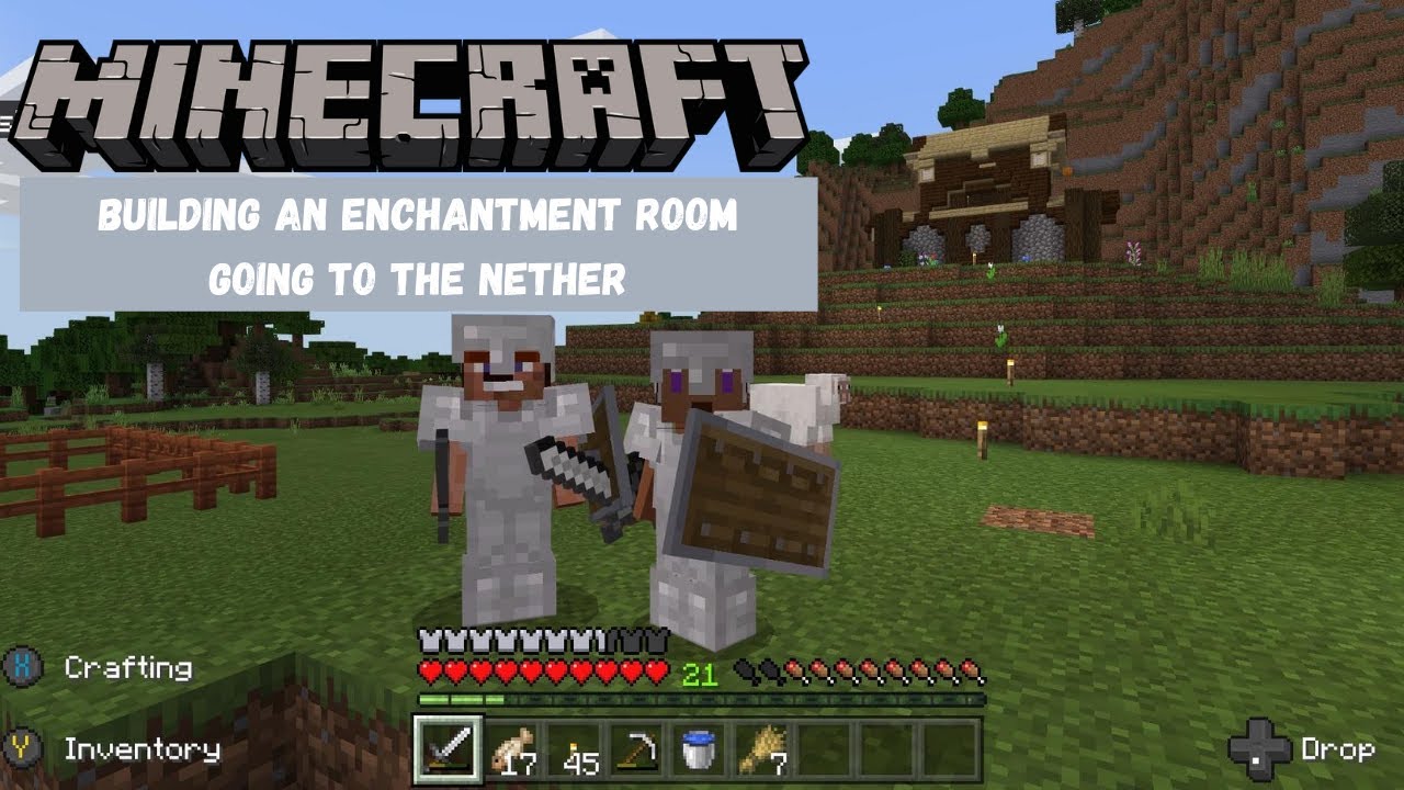 MINECRAFT SURVIVAL| MULTIPLAYER CROSS-PLAY| BUILDING AN ENCHANTMENT BUILDING & GOING TO THE