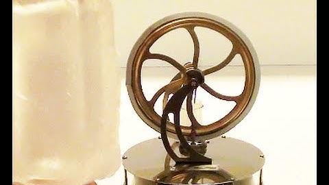 Ice Operating Stirling Engine. High speed operation just thanks to cold ice.  | WasabySajado