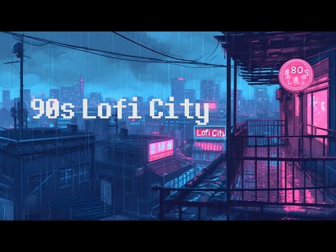 Raining In 1990s Night City 💧 Lofi Hip Hop Mix 🌃 Lofi Music & Rain Sounds