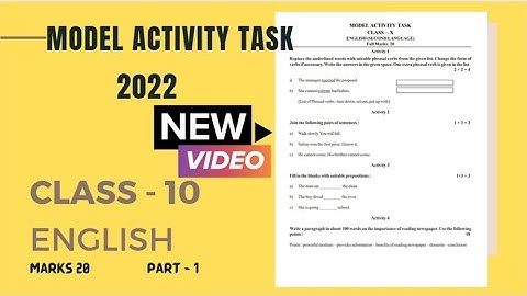 ENGLISH MODEL ACTIVITY TASK CLASS 10 (JANUARY 2022)