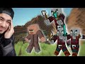 Minecraft 1 Villager Vs 3 Pillager Hunters (Manhunt)