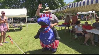 Community Members celebrate at Colyer Lake Potluck