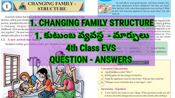 4th Class EVS Lesson 1 Changing Family Structure Question Answers | TS Board EVS 4th class