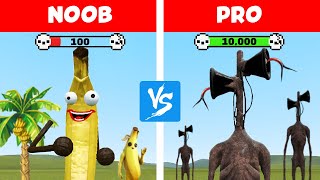 NOOB vs. PRO: SIREN HEAD vs. BANANA! (Garry's Mod Sandbox) | JustJoeKing