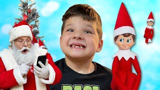 Elf on the Shelf SCAVENGER HUNT! CALEB TALKS to the REAL SANTA CLAUS at the NORTH POLE!