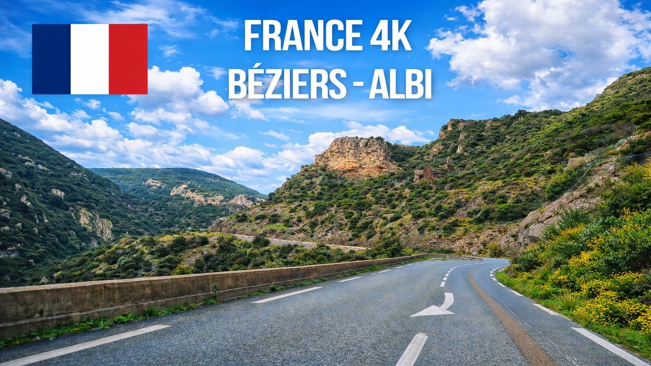 🚗 Real-Time Driving in France 🇫🇷 | Béziers to Albi | Scenic Countryside & Towns