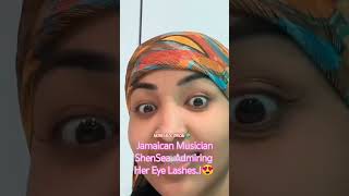 Jamaican Musician ShenSea Was Spotted Admiring Her Eye Lashes..😂😍!! #shenseea #jamaica #dancehall