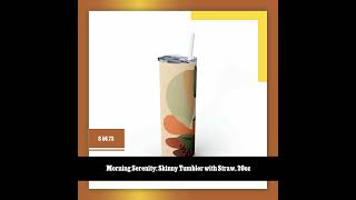 Morning Serenity Skinny Tumbler With Straw, 20Oz