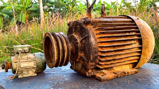 Massive Electric Motor Repair – Restoring Power to the Industrial Wood Saw Monster!