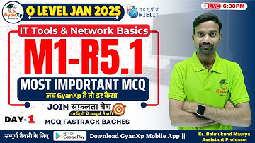 O Level IT Tools M1-R5.1 Important MCQs || O Level JAN 2025 || GyanXp