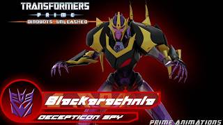 Transformers Prime Dinobots Unleashed Blackarachnia Tech Spec Video