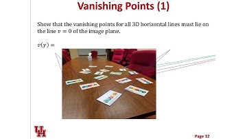 Intro2Robotics Lecture 16: Stereo Vision and Vanishing Points