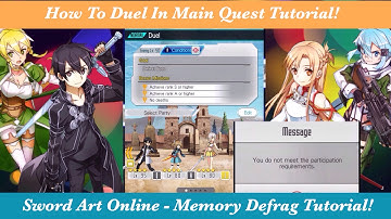 [SAO - Memory Defrag] How To Duel In Single Player - Tutorial/Guide