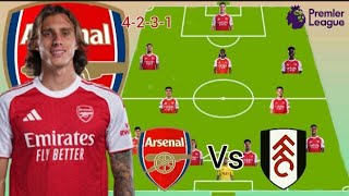 Today Match ~ Arsenal vs Fulham united potential 4-2-3-1 In EPL Match Week 35 Season 25/26