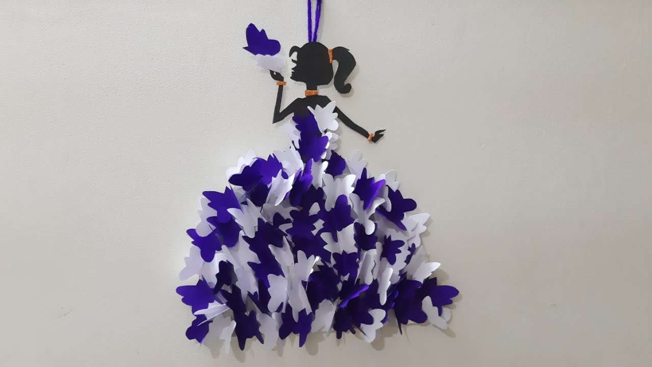DIY Room Decor IdeasMaking Girl with butterfly dressWall decor with