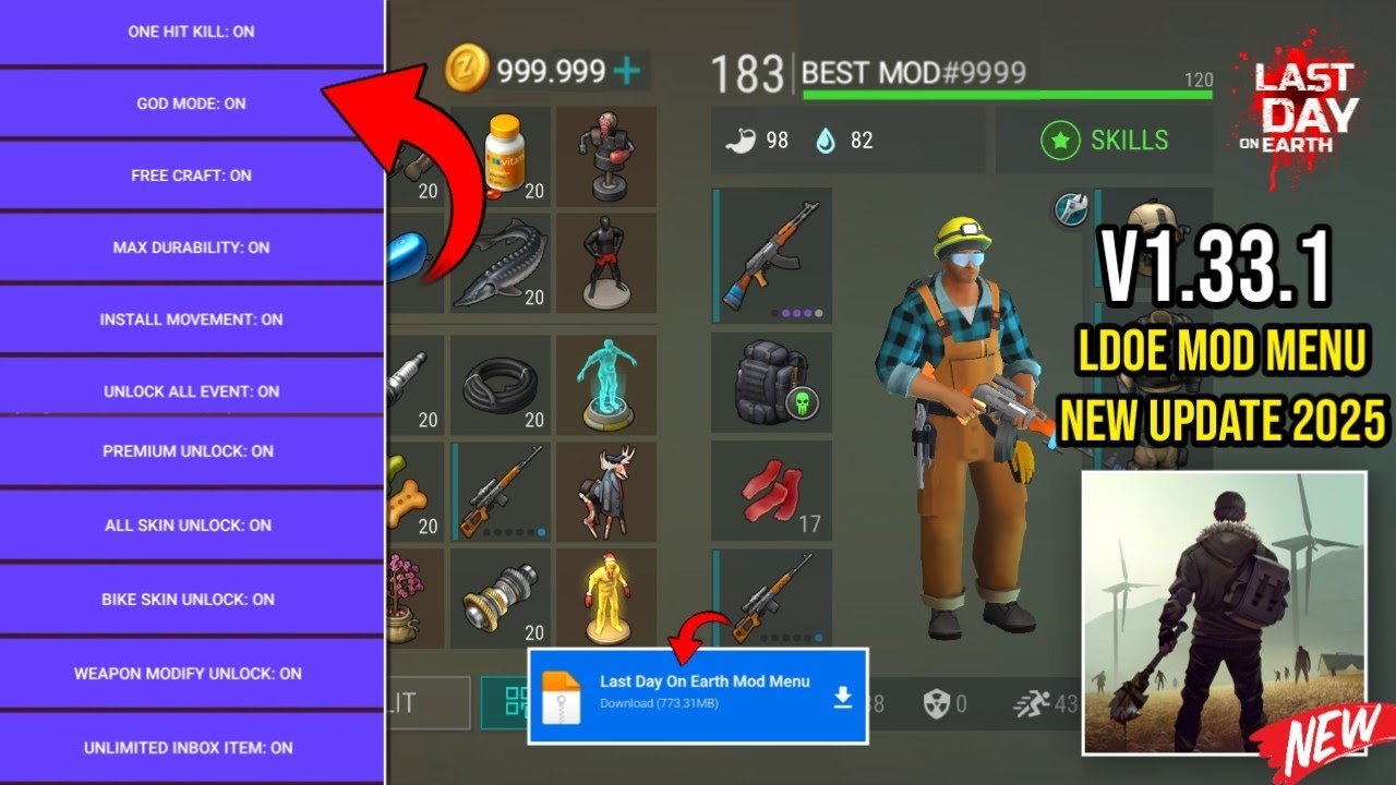LAST DAY ON EARTH MOD MENU 1.33.1 LDOE Mega Mod