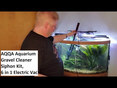 AQQA Aquarium Gravel Cleaner Siphon Kit,6 in 1 Electric Vacuum