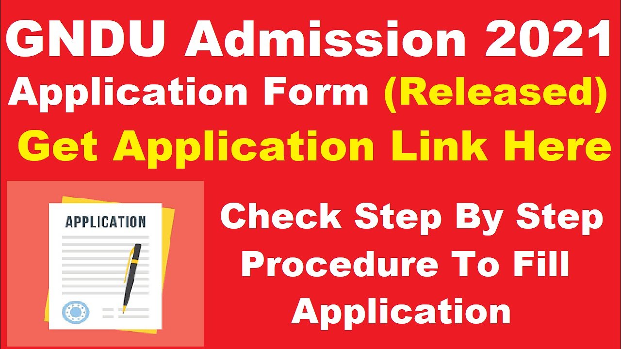 GNDU Admission 2021 Application Form (Released) How to Fill Guru