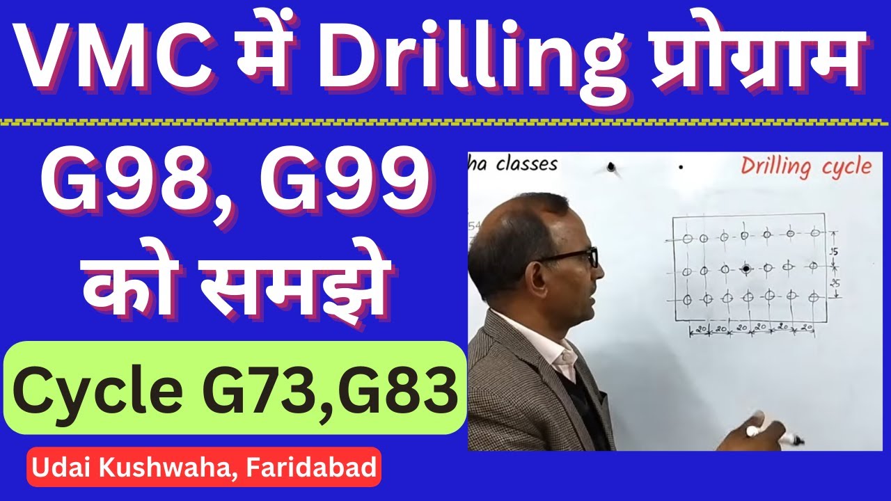 Understand Drilling Programming in VMC || Drilling cycles G81, G82, G83, G73 || VMC programming (video lesson)