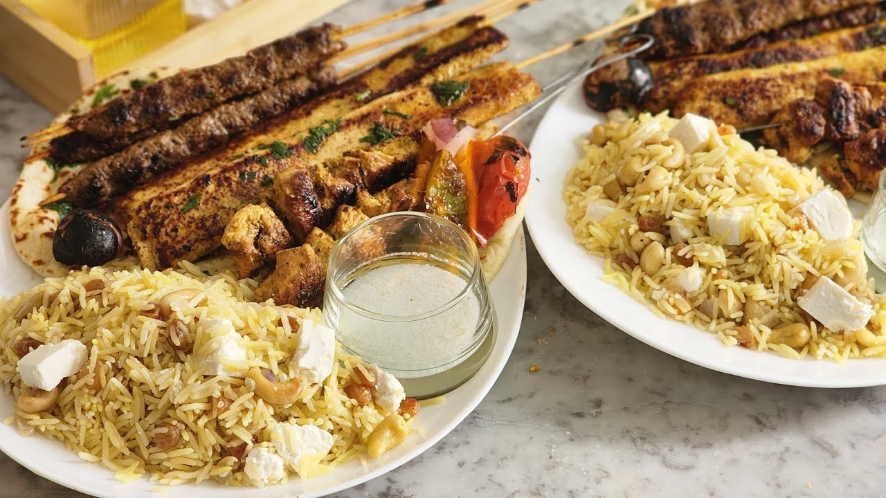 مملحات المطاعم مشكل مشاوي،خبز النان و أرز كاشميري