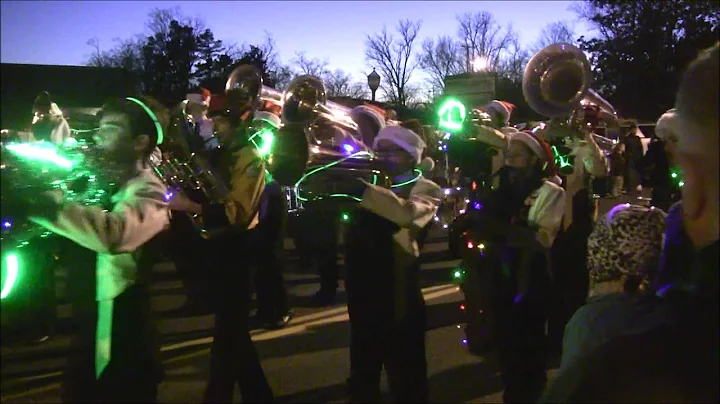 The Murray Tiger Band Marches in the Murray Christmas Parade
