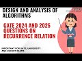 GATE 2024 AND 2025 QUESTIONS ON RECURRENCE RELATION | #scopeiit