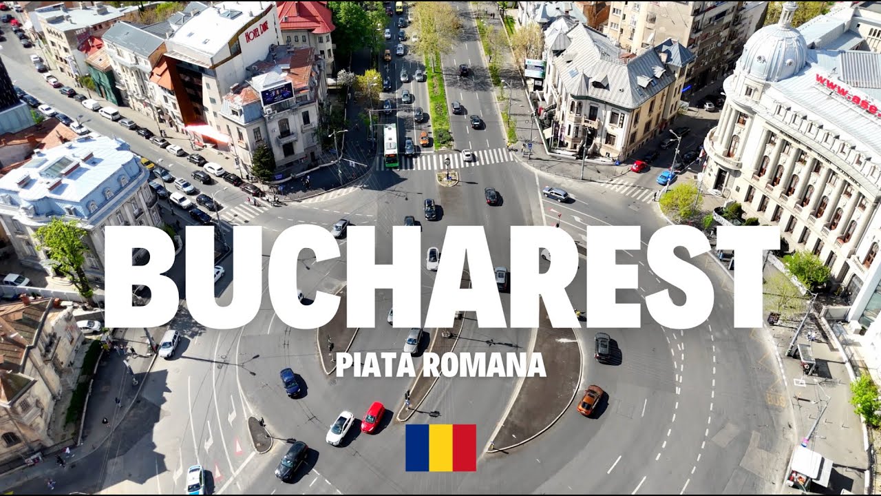 Bucuresti Romania Piata Romana ASE Bucuresti Drone Video 4K Ulta