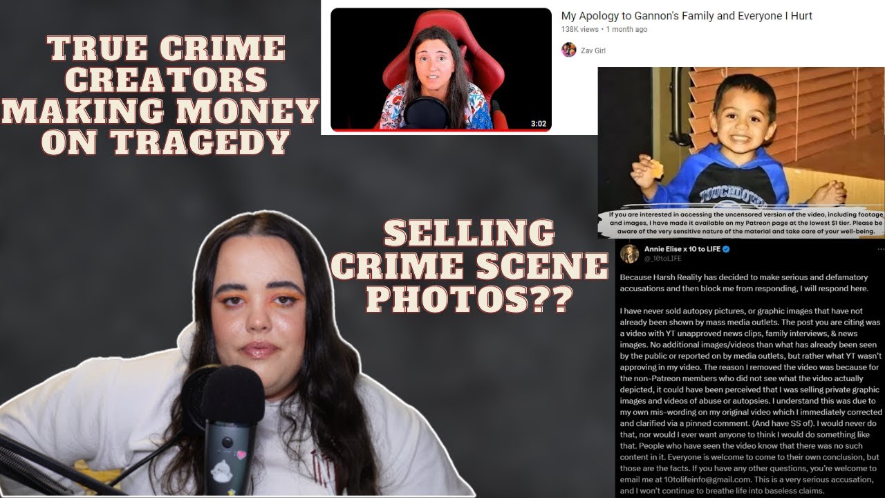 True Crime, False Morality: True Crime YouTubers Making Money Off Tragedy - Zav Girl and Annie Elise